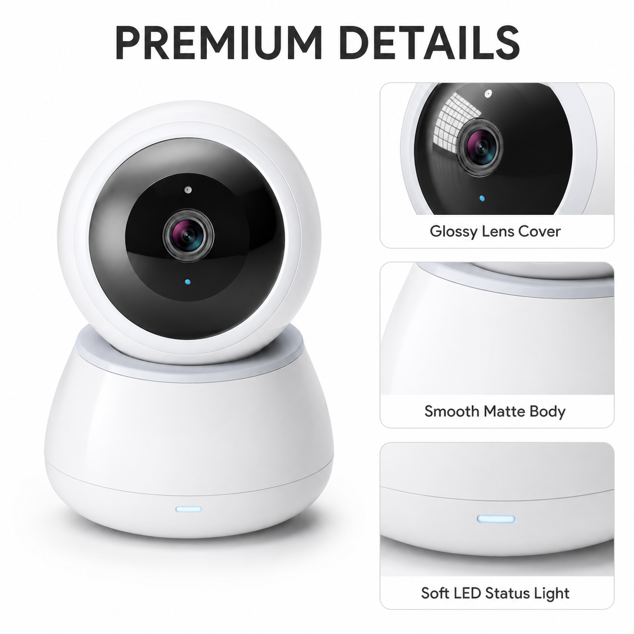 Smart Indoor Security Camera with Pan & Tilt View