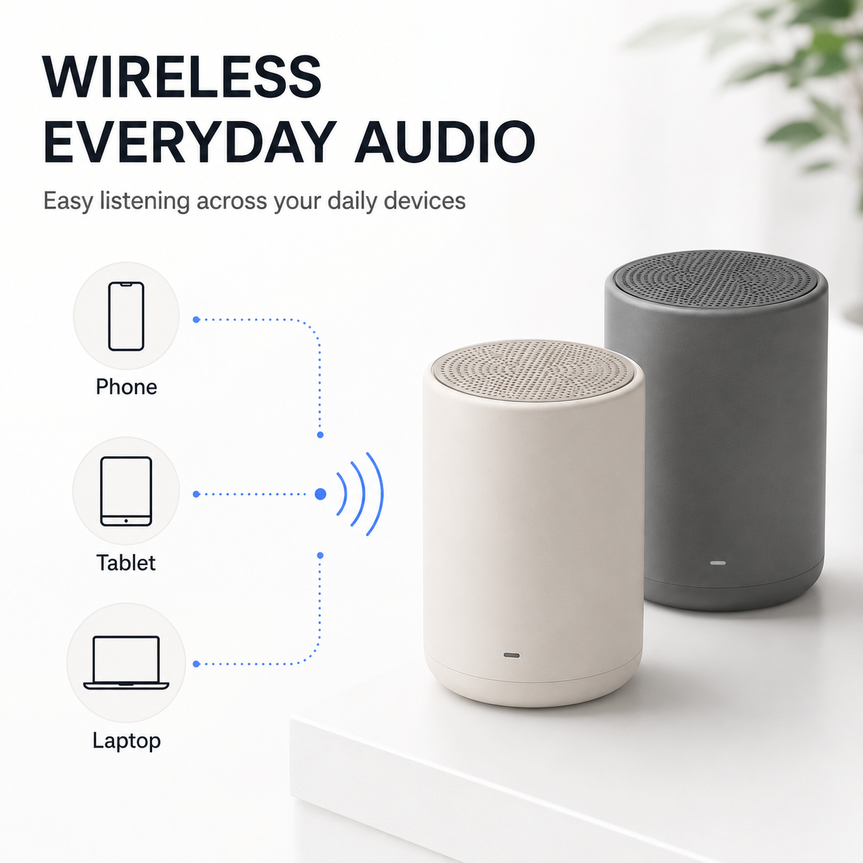 Modern Wireless Speaker with 360° Room-Filling Sound