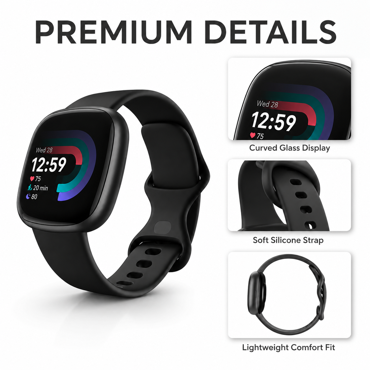 All-Day Smart Health & Fitness Watch – Sleek Black Design