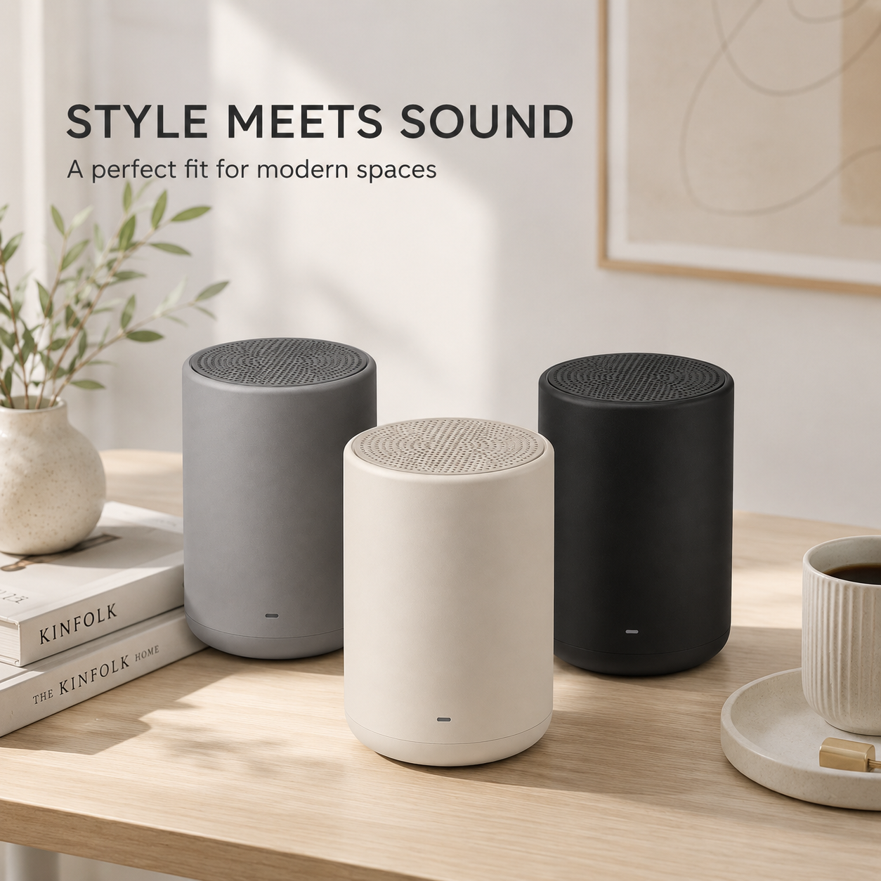 Modern Wireless Speaker with 360° Room-Filling Sound